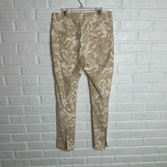 J McLaughlin Baxter Tan Camo Mid Rise Slim Fit Moto Jeans Zipper size 8 - Picture 5 of 7